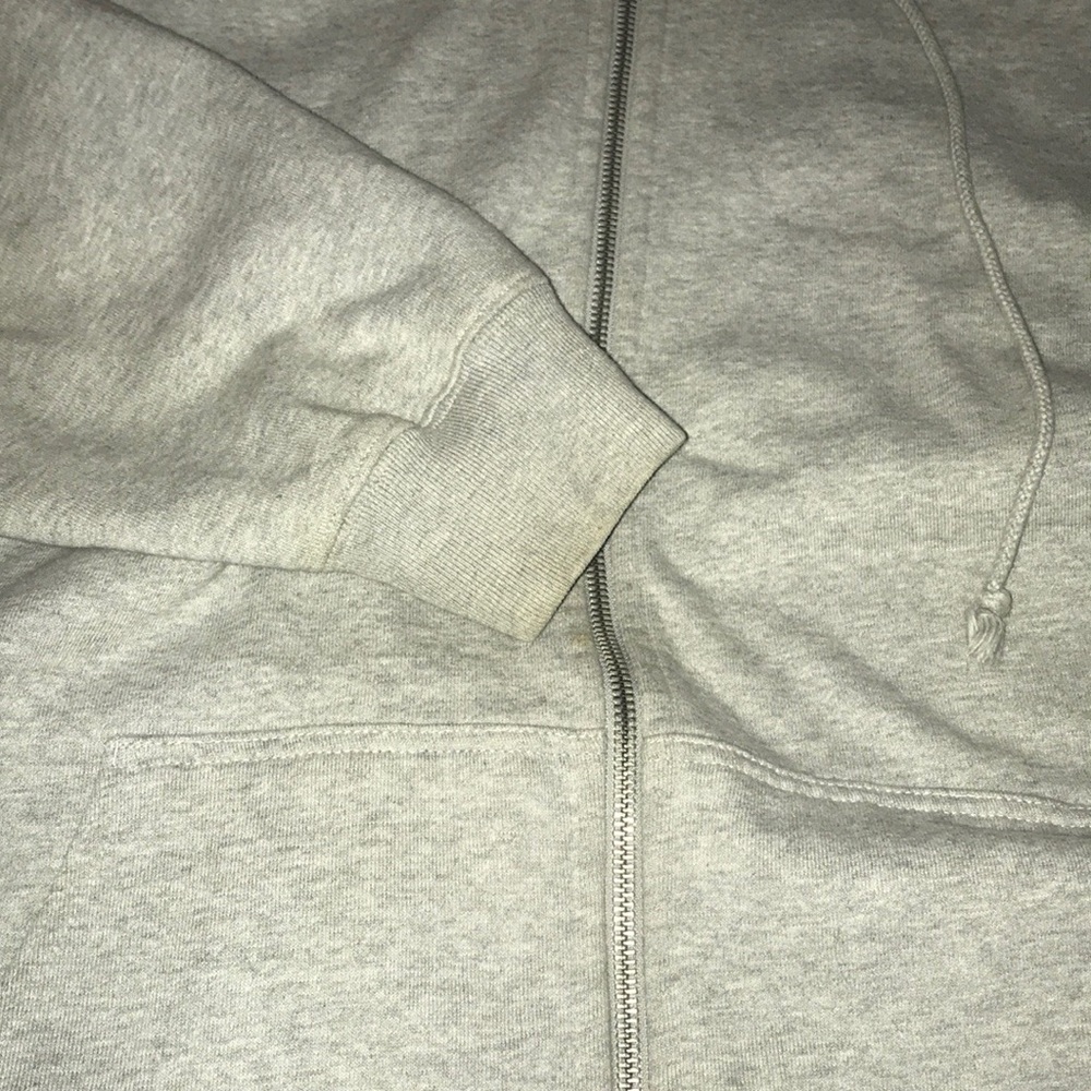 Brandy Melville Light Gray Full-Zip Hoodie